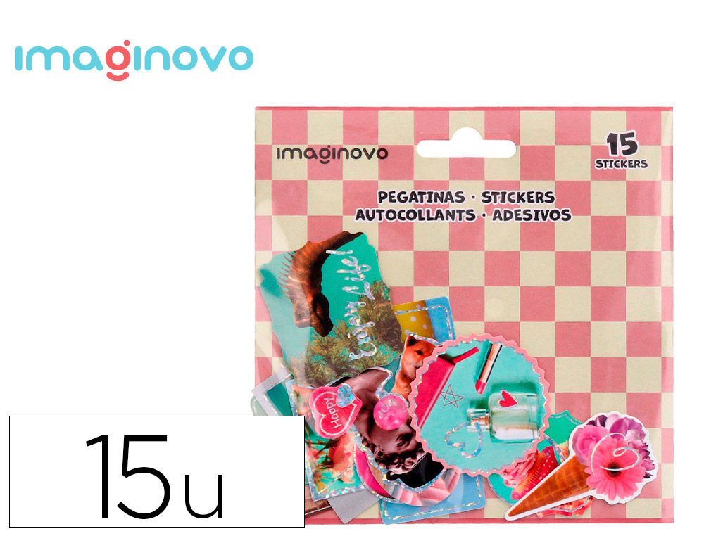 AUTOCOLANTES IMAGINOVO GOOD VIBES DESENHOS SORTIDOS PARA COMPUTADOR 145X140 MM EM BLISTER