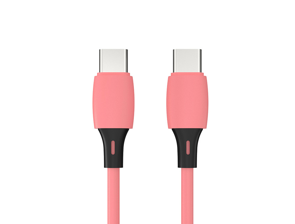 CABO USB-C A USB-C Q-CONNECT PVC COMPRIMENTO 1M ROSA