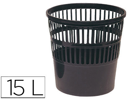 CESTO DE PAPEIS PLASTICO PRETO 275 X 275 MM CAPACIDADE PARA 15 LITROS