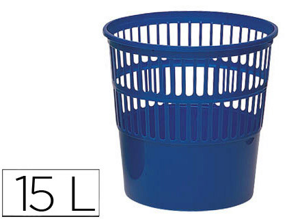 CESTO DE PAPEIS PLASTICO AZUL 275 X 275 MM CAPACIDADE PARA 15 LITROS
