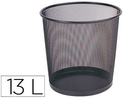 CESTO DE PAPEIS Q-CONNECT DE REDE METALICO PRETO CAPACIDADE 13 LITROS 28X26,5 CM