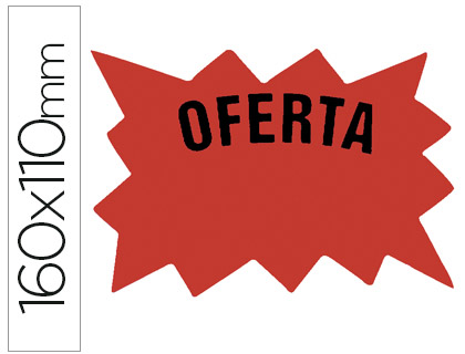 ETIQUETA CARTOLINA VERMELHA FLUO 160X110MMPARA MARCAR PRECOS PACK 50 UNIDADES