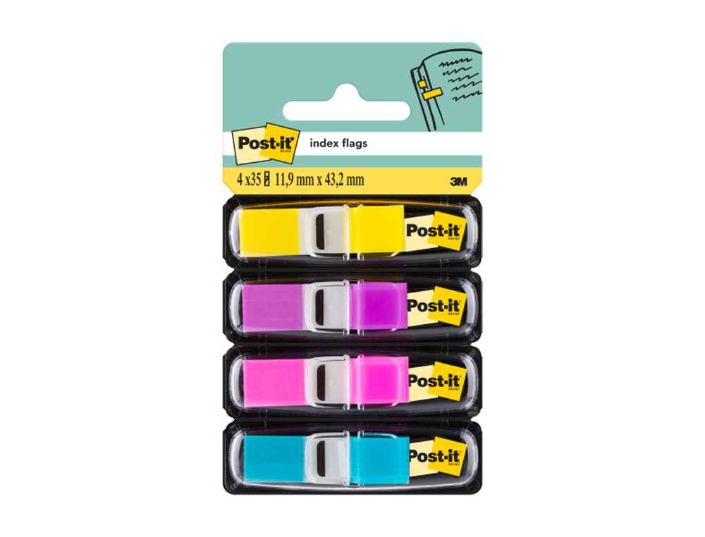 BANDAS SEPARADORAS POST-IT INDEX DE CORES BRILHANTES, DISPENSADOR DE 140 UNIDADES