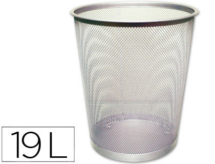 CESTO DE PAPEIS Q-CONNECT DE REDE METALICO PRATA CAPACIDADE 19 LITROS 34,5X29,5 CM