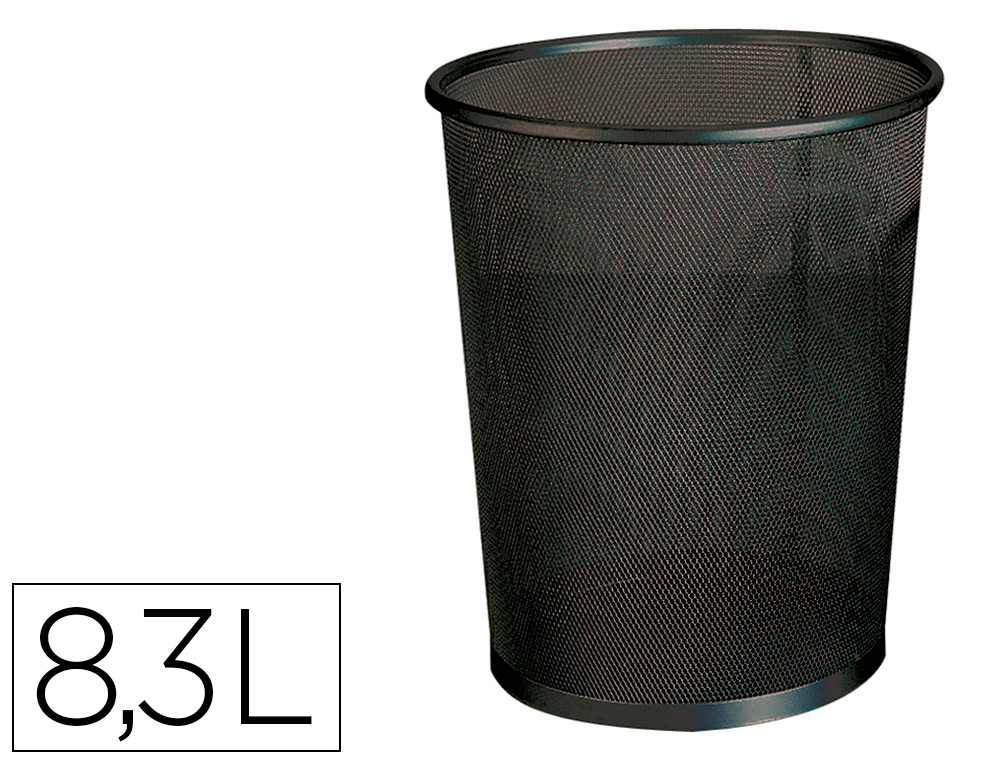 CESTO DE PAPEIS Q-CONNECT DE REDE METALICO PRETO CAPACIDADE 8,3 LITROS 26X23,5 CM
