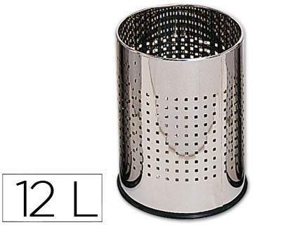 CESTO DE PAPEIS Q-CONNECT METALICO CROMADO CAPACIDADE 12 LITROS 250 X 325 MM