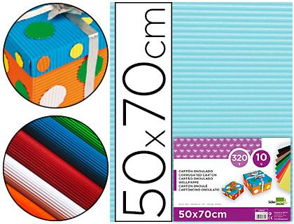 CARTAO ONDULADO LIDERPAPEL 320GR 50X70 CM CELESTE