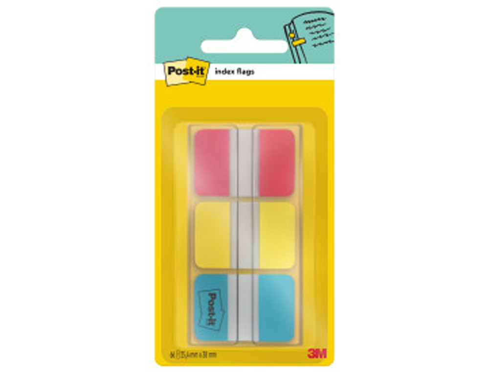 BANDAS SEPARADORAS POST-IT INDEX 3 CORES VERMELHO, AMARELO E AZUL