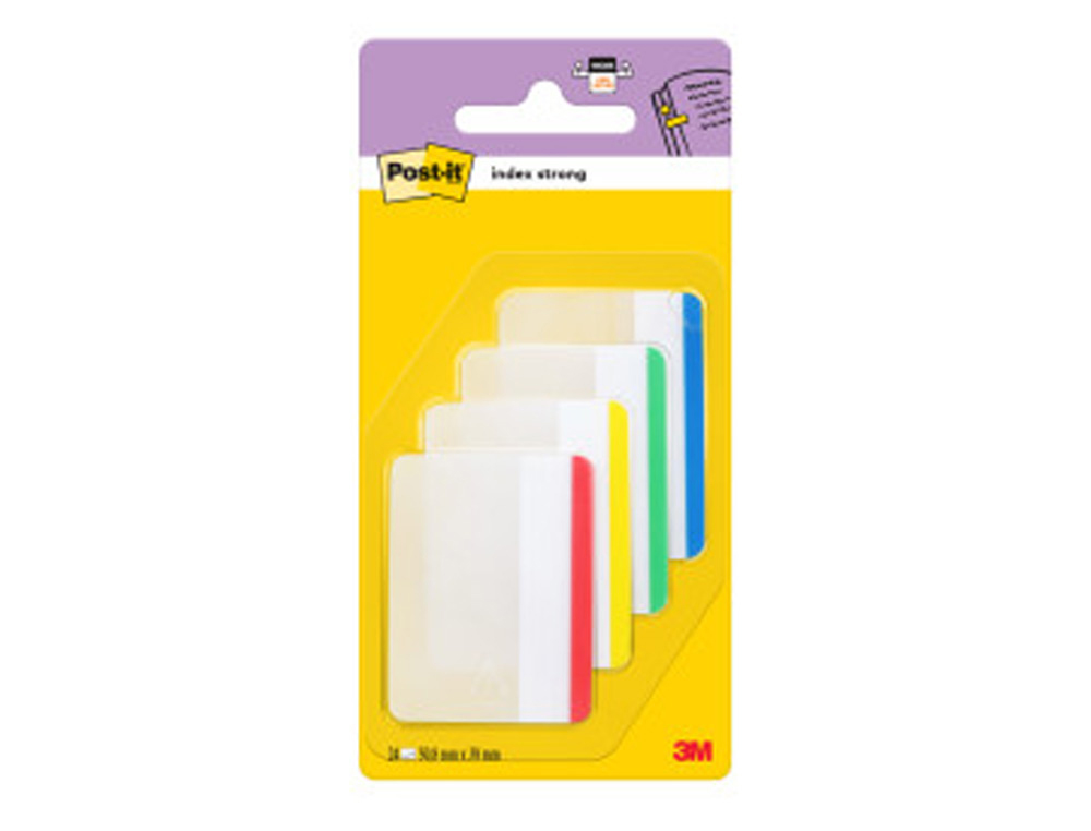 BANDAS SEPARADORAS RIGIDAS POST-IT INDEX MEDIAS 50,8X38 MM