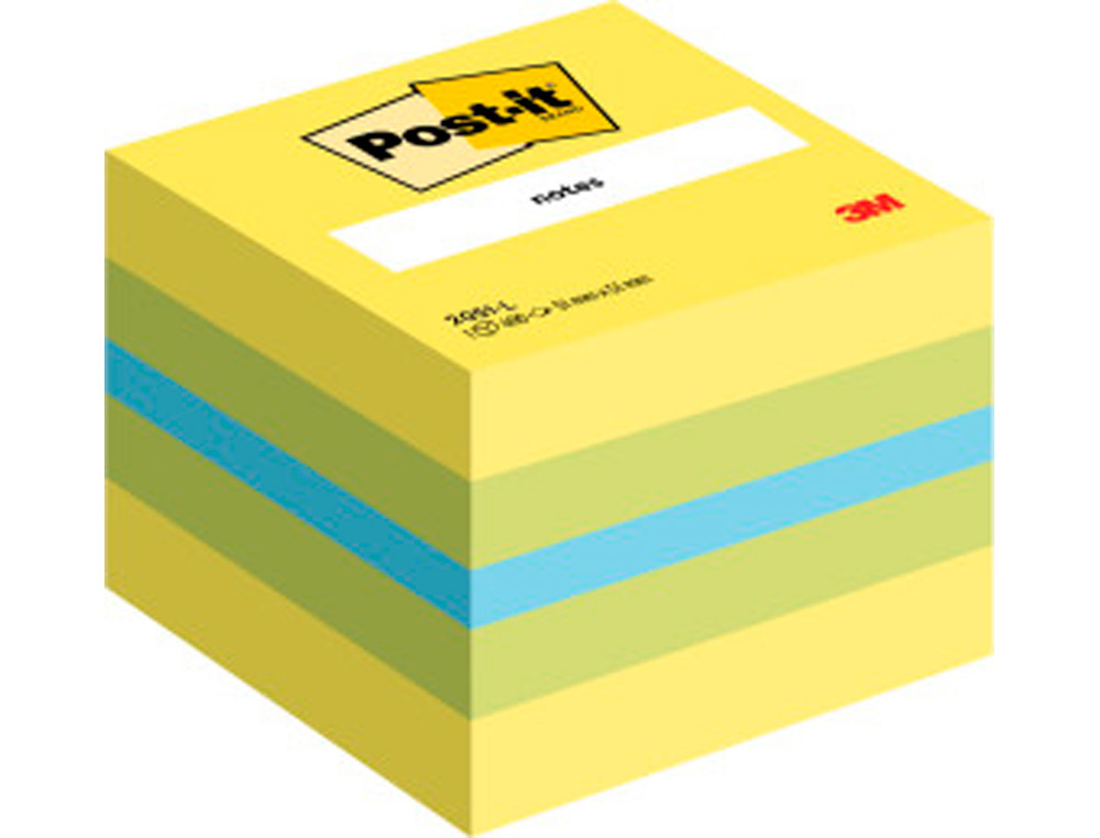 BLOCO DE NOTAS ADESIVAS POST-IT TIRA E POE POST-IT 51X51 MM MINICUBO COR LIMO 2041-L 400 FOLHAS
