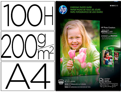 PAPEL HP PHOTO GLOSSY 200GR DIN A4 100 FOLHAS