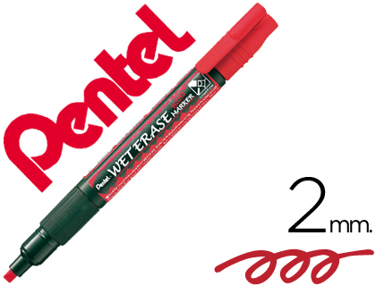 MARCADOR PENTEL GIZ SMW26 WET ERASE VERMELHO