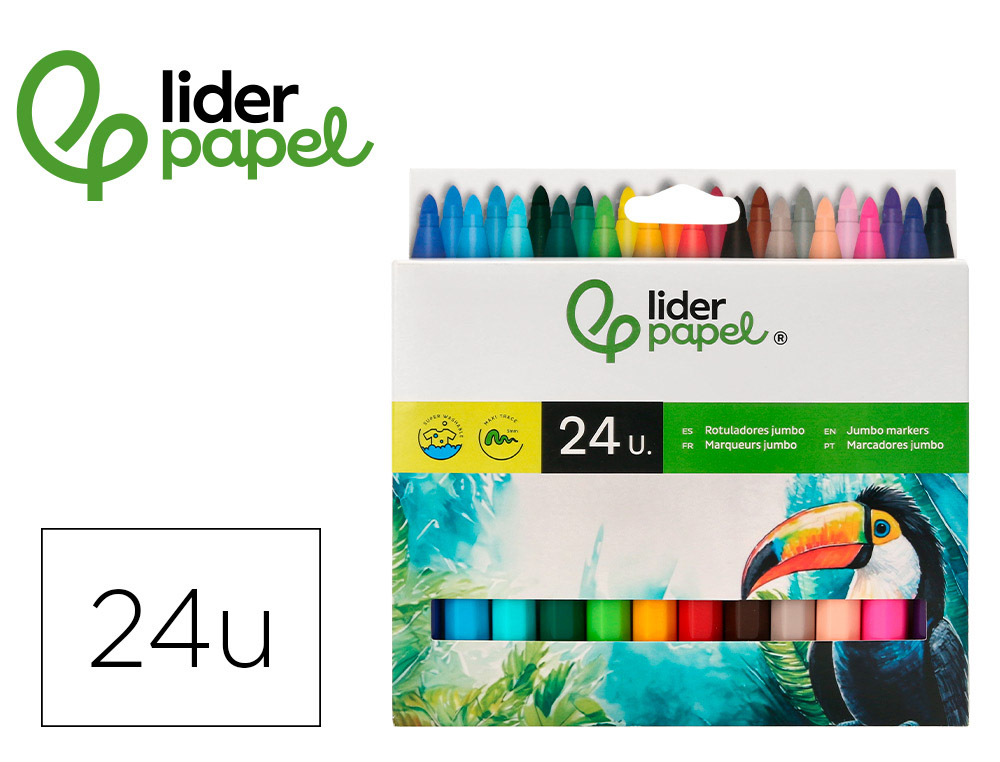 MARCADOR LIDERPAPEL FELTRO JUMBO CAIXA 24 CORES