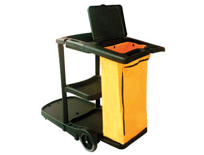 CARRO DE LIMPEZA Q-CONNECT DE POLIPROPILENO COM RODAS 58X24X96 CMS