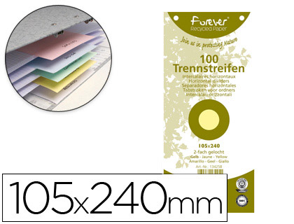 SEPARADOR EXACOMPTA CARTOLINA DE 180 GR CONJUNTO DE 100 SEPARADORES 105X240 MM COM 2 FUROS COR AMARELO