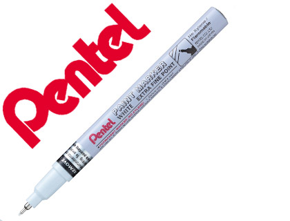 MARCADOR PENTEL PERMANENTE MFP10-W BRANCO PARA PINTURAS DECORATIVAS PONTA EXTRA FINA